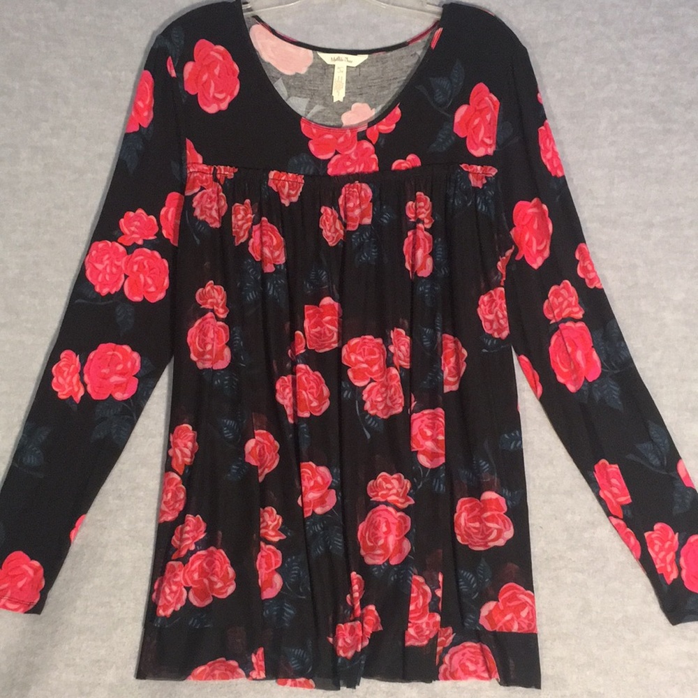 MATILDA JANE Luxurious Soft Modal Jersey Knit Long Line Floral Baby Doll Style